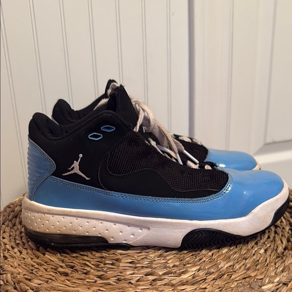 Kids' Jordan Black and Blue Sneakers - 5.5Y - Good Condition.